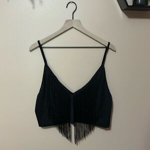 Elegant Black Fringe Top